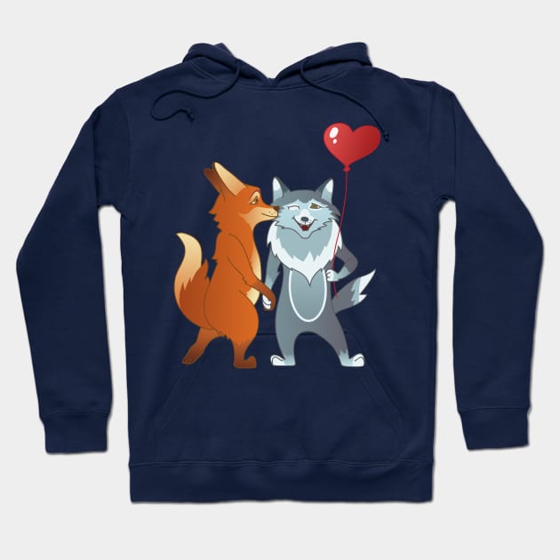 Fox And Wolf Hoodie by beesants